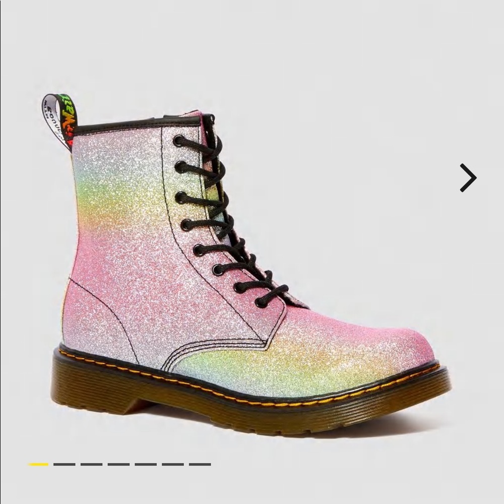 NWOT Dr Martens Youth 1460 Rainbow Glitter